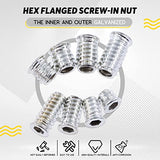 Hilitchi Kit de 120 piezas de insertos roscados, tuercas de inserción roscadas hexagonales, insertos de madera roscados, tornillo en tuerca, cierre roscado para muebles de madera (kit surtido de 1/4 pulgadas + 5/16 pulgadas, 120 piezas)