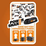 WORX Sierra de calar de corte de precisión AXIS de 20 V con controlador de impacto de 1/4 de pulgada, kit de herramientas eléctricas combo WX914L, PowerShare, 2 baterías y 1 cargador incluido