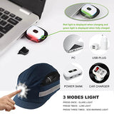 Gorra de Seguridad con iluminación LED, Gorro de Seguridad Transpirable, Ligero, Duro para Hombres y Mujeres, Recargable por USB, Color Azul Marino (Micro ala con iluminación LED)