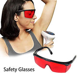 Gafas de seguridad láser rojo con lente ajustable de color rojo con marco negro y funda 1 set