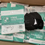 Paquete de 10 Powecom de 5 capas, protección transpirable KN95, mascarilla facial, máscaras antipolvo, estándar mejorado GB2626-2019 (negro)