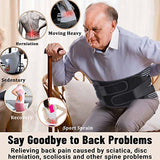 COOFANDY Cinturón de apoyo lumbar para dolor de espalda baja, alivio de la ciática, tirantes antideslizantes para la espalda para el trabajo, deporte, cinturón de apoyo de espalda con malla transpirable para hombres y mujeres, Negro, M
