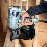 Metabo HPT Clavadora de marco de bobina | Neumática, de 1-3/4 pulgadas hasta 3-1/2 pulgadas | Clavos de marco de bobina con alambre | Ajuste de profundidad sin herramientas | NV90AG(S)