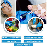 Pods Health Guantes de nitrilo, sin látex, guantes de goma sin polvo, guantes médicos desechables para examen, azul, guantes de nitrilo XL, 100 guantes de plástico por caja