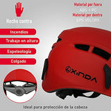 Casco de Protección Multifuncional para Escalada, Alpinismo, Senderismo con diseño Ajustable 52-62cm (Rojo)