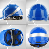 Casco de Seguridad, Protección para la Cabeza, Casco Ventilado con Banda Reflectante, Estilo de Gorra Totalmente Ajustable, Diseño de Banda Reflectante, Azul