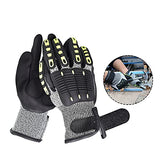 Guantes antivibración, protectores de caucho termoplástico antiimpactos, guantes de impacto con agarre, resistentes a los cortes (1 par)
