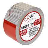 APT Dot-C2 Cinta reflectante de grado de alta intensidad (2" x 75 pies, rojo/blanco), cinta de visibilidad, rojo y blanco para remolques, automóviles, bicicletas. Cinta reflectante de visibilidad de seguridad (2Inch x 25Ft)