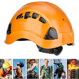 Casco de Seguridad, cómodo de Llevar Casco de espeleología Tela Suave con Orificio de Aire para espeleología(28 * 21 * 18cm-Naranja)