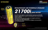 Nitecore P20i - Linterna LED recargable USB-C – 1800 lúmenes, batería incluida con cargador de pared Eco-Sensa USB rápido de 3 amperios y 2 baterías NL2150HPi adicionales y montaje offset