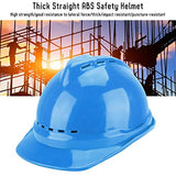 Casco Seguridad de ABS Recto Grueso, Protección Cabeza del Sitio Construcción Trabajador, Casco Rígido Ventilado y Transpirable Cinco Colores Disponibles(Azul)