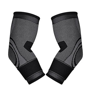 WUUOSSYUIS Paquete de 2 coderas, manga de apoyo, cómoda absorción de sudor, secado rápido, protección portátil para tenis, envoltura para brazos , Negro , XL