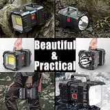 AlpsWolf Linterna recargable, linterna LED con foco de 15000 capacidad 4000 lm, 20 horas, ultra larga, ultrabrillante, impermeable, con salida USB como banco de energía para accesorios de camping
