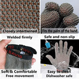 BCPPO Guantes de Trabajo Anticorte Guantes De COTA De Malla De Acero Inoxidable para Cocina, Guantes Resistentes A Cortes De Chef Seguros para Uso Alimentario, Antideslizante Y Fácil De Limpiar