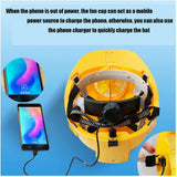 Casco de seguridad, gorra de trabajo impermeable de seguridad, sombrero de sol de construcción de sitio de construcción de verano recargable, refrigeración de aire acondicionado masculino FiveS