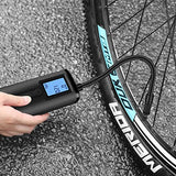 Lamgool Inflador de neumáticos de 150 PSI, compresor de aire portátil, bomba de bicicleta con medidor de presión digital, luz LED, mini bomba de neumáticos recargable, bomba de aire eléctrica para coche, bicicleta, motocicleta, pelotas